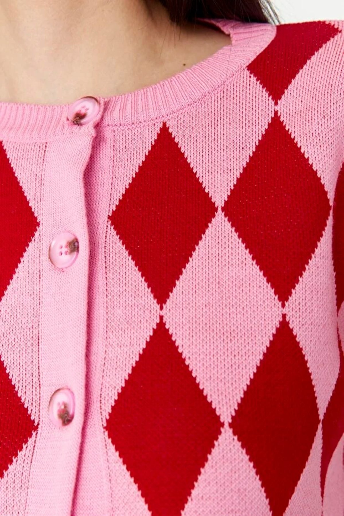 Crop Patterned Knit Cardigan