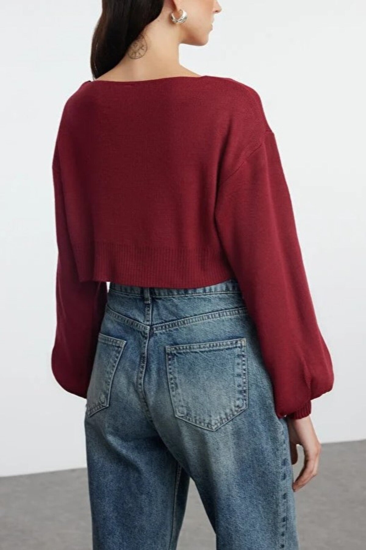 Super Crop Knit Cardigan with Bow Detail