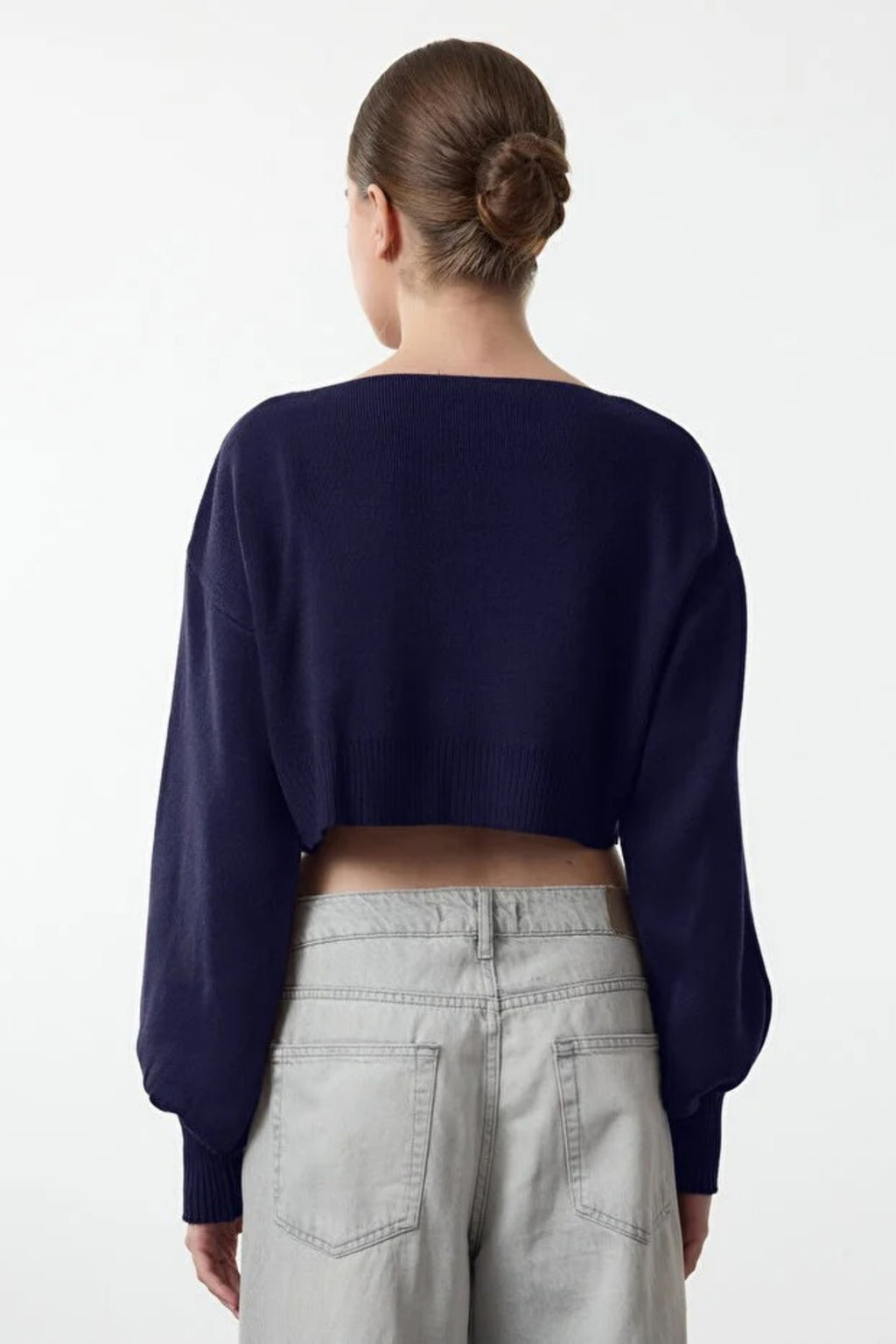 Super Crop Knit Cardigan with Bow Detail