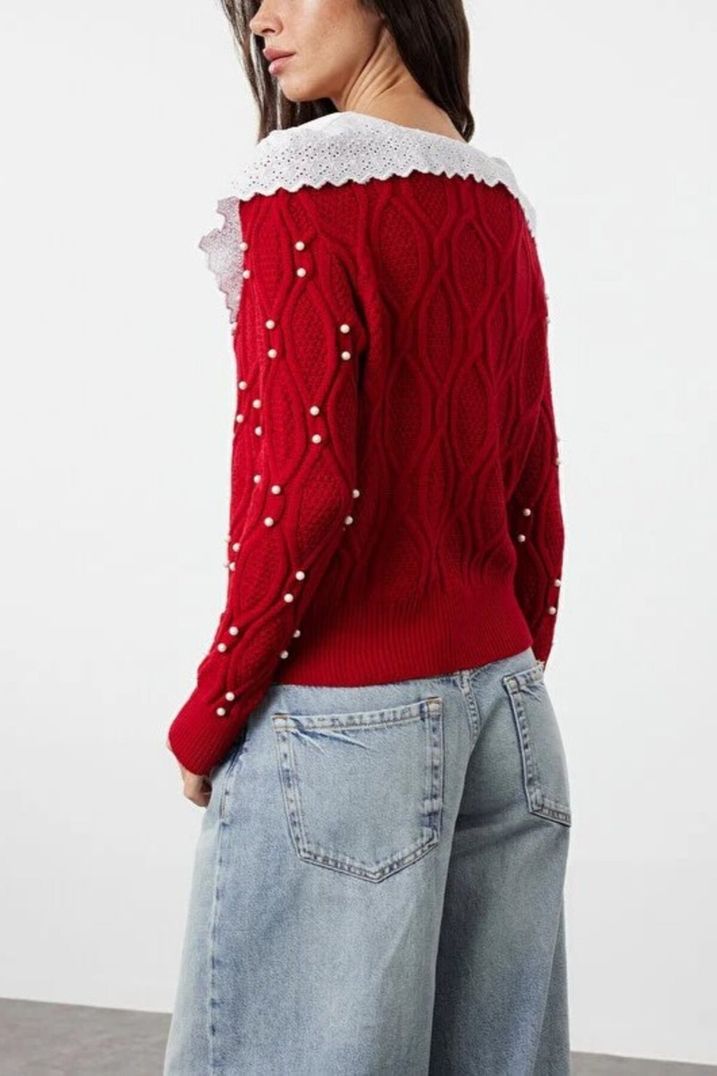 Shirt Woven Garni Collar Detailed Knit Cardigan