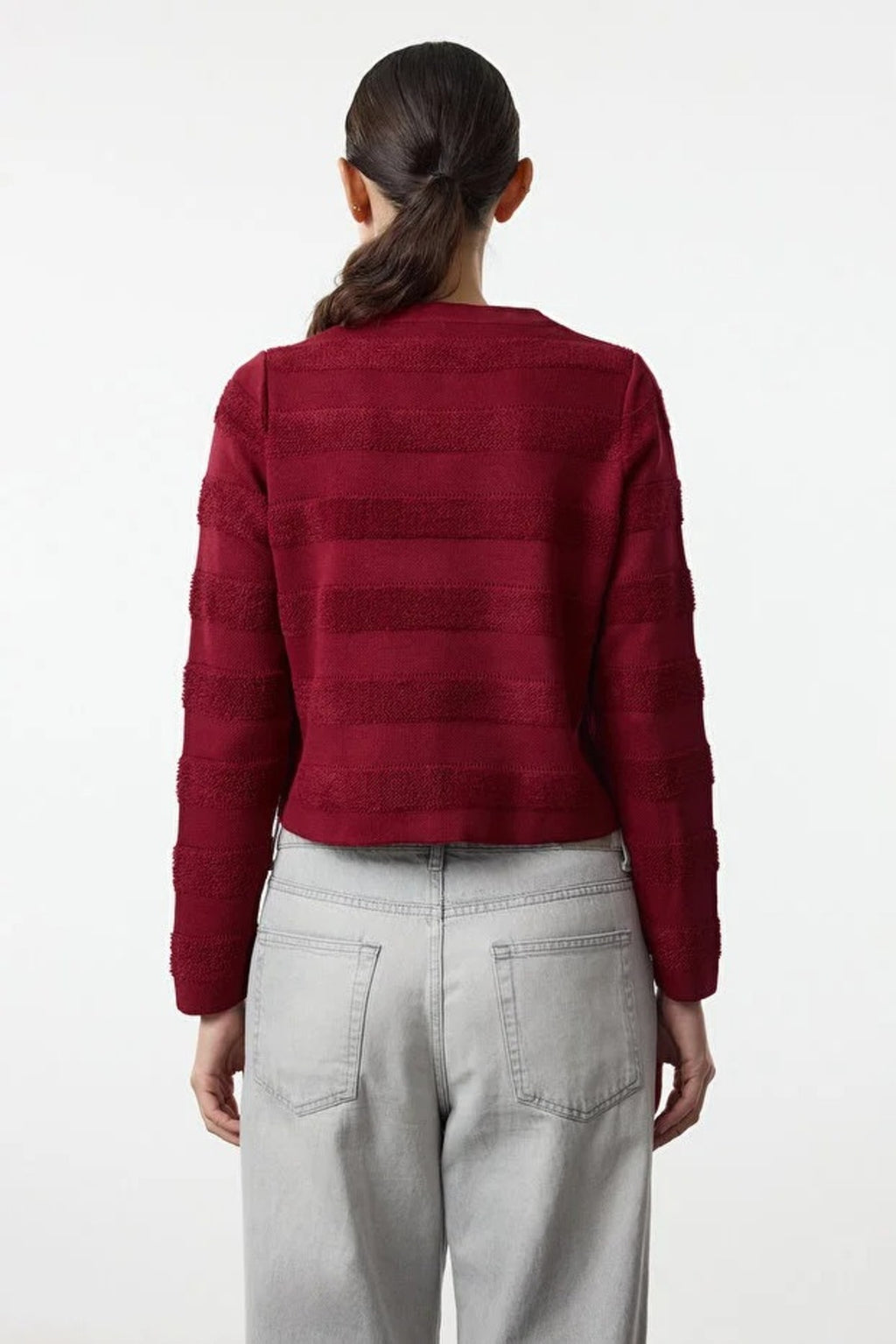 Crew Neck Knit Cardigan