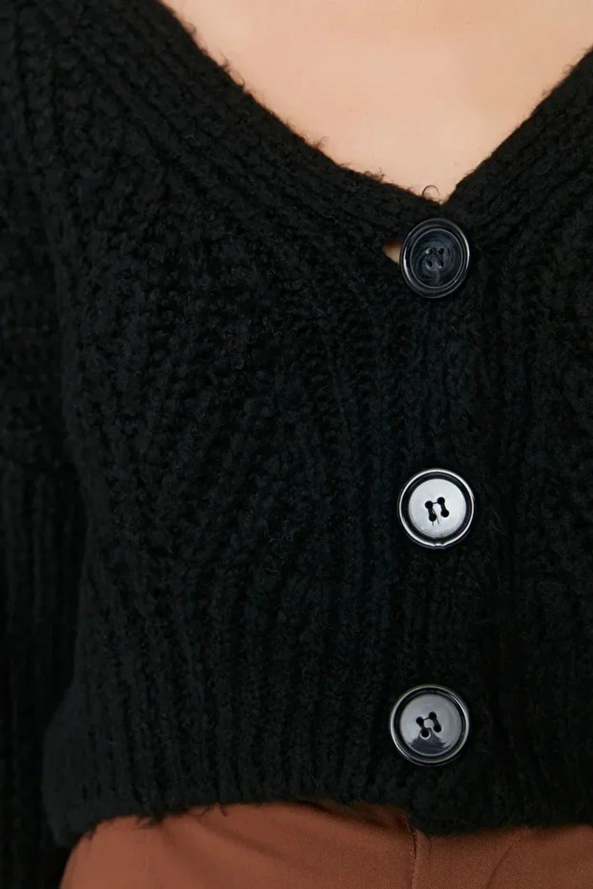 Soft Textured Crop Knit Cardigan