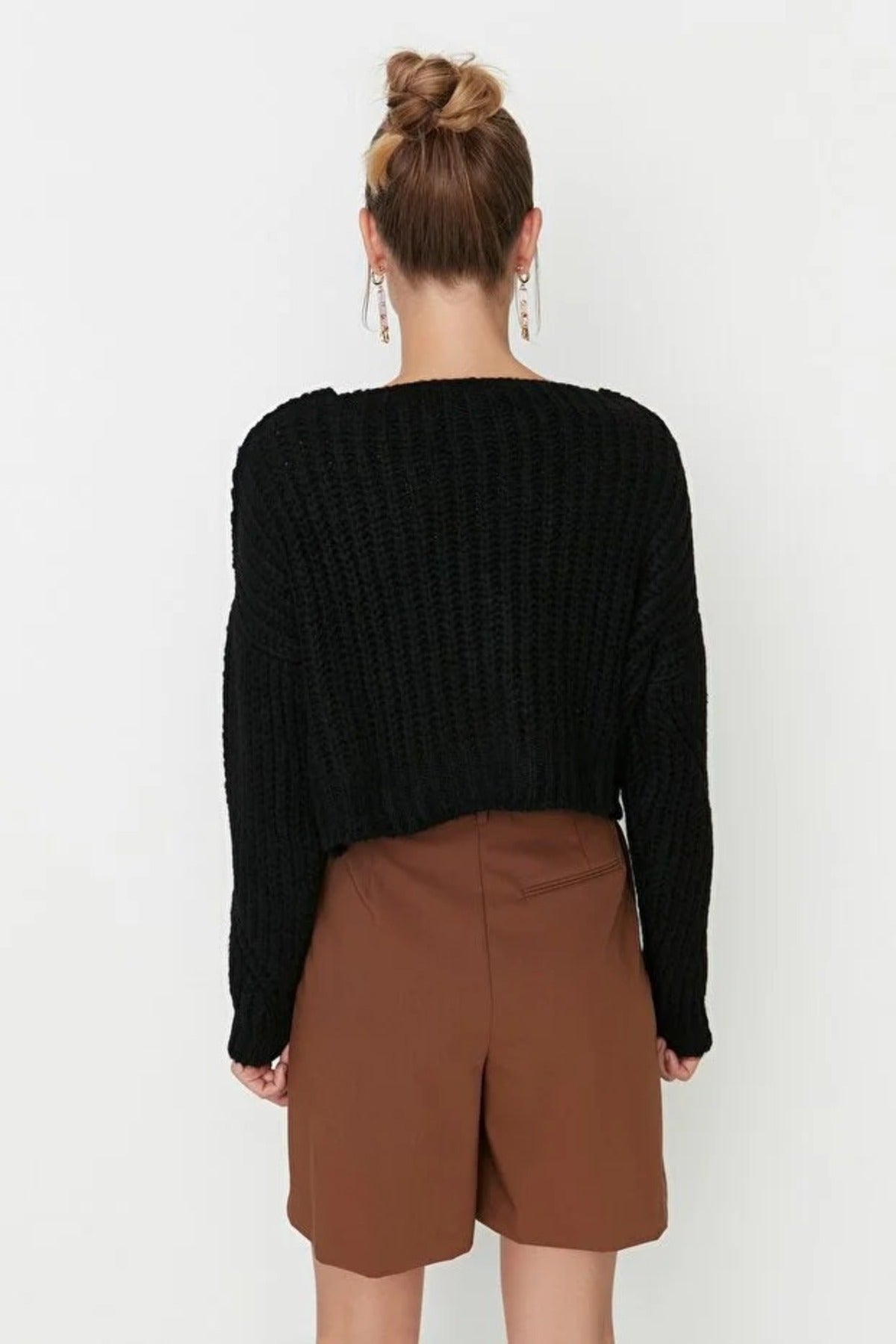 Soft Textured Crop Knit Cardigan