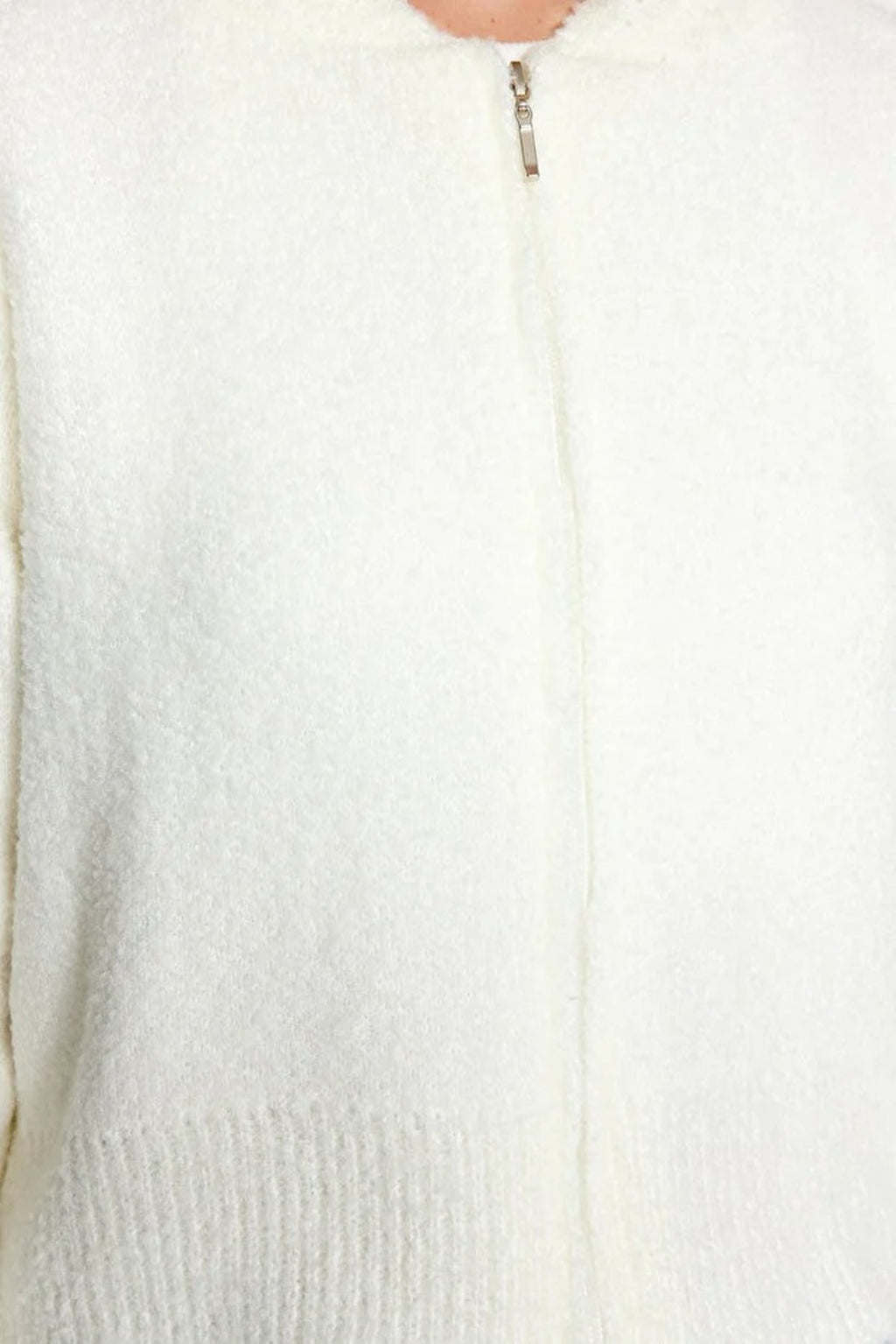 Hooded Zippered Knit Crop Cardigan