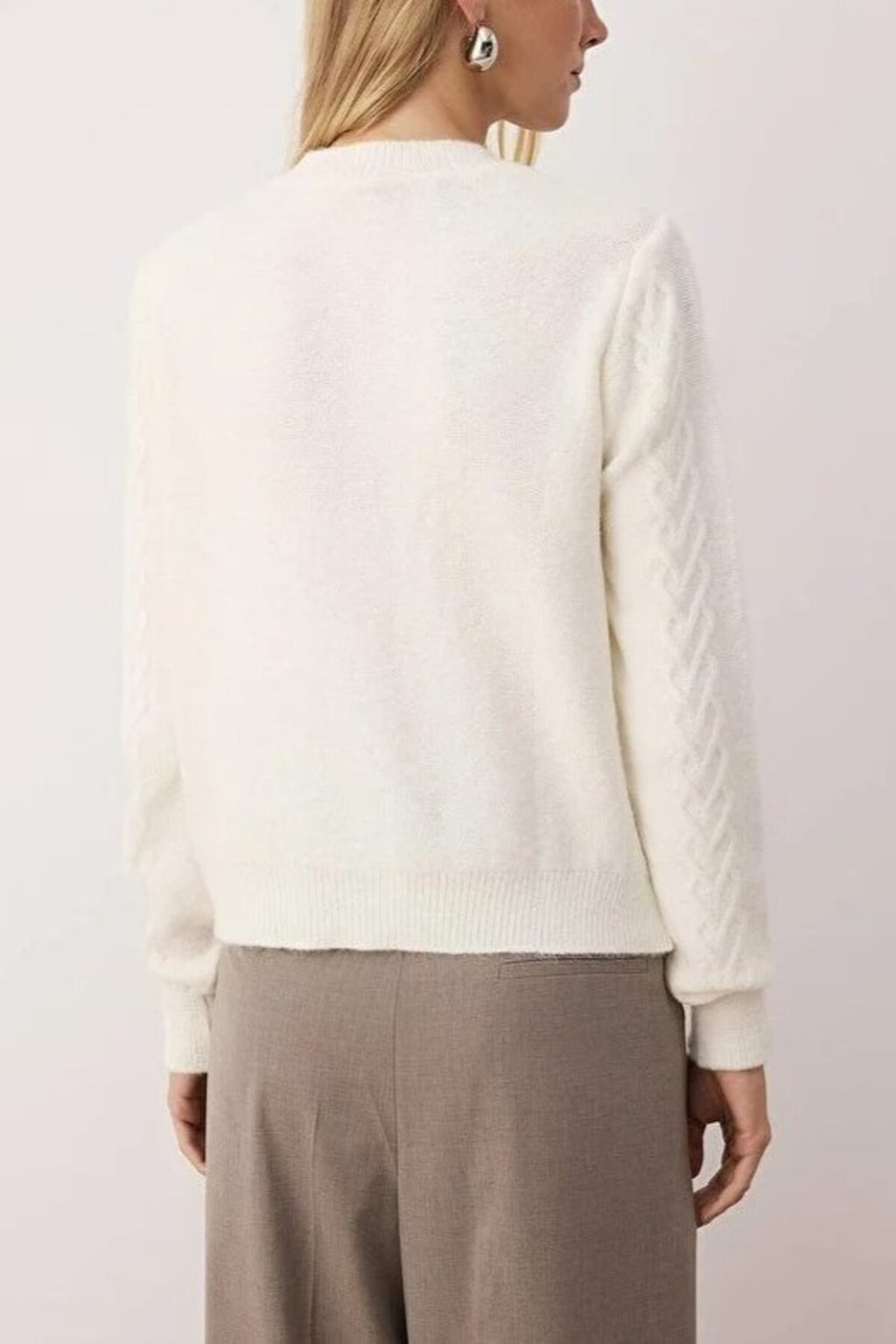 Soft Textured Knit Cardigan with Button Details