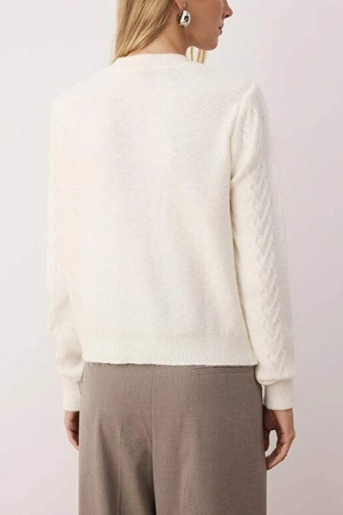 Soft Textured Knit Cardigan with Button Details