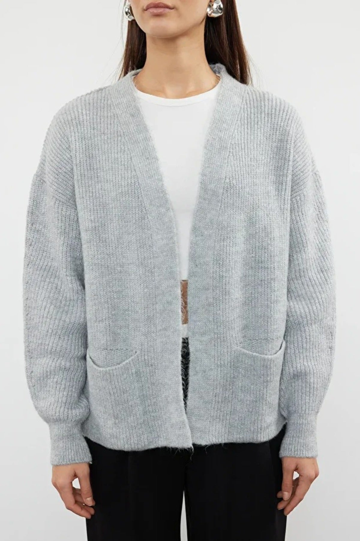 Soft Textured Pocket Detailed Knit Cardigan