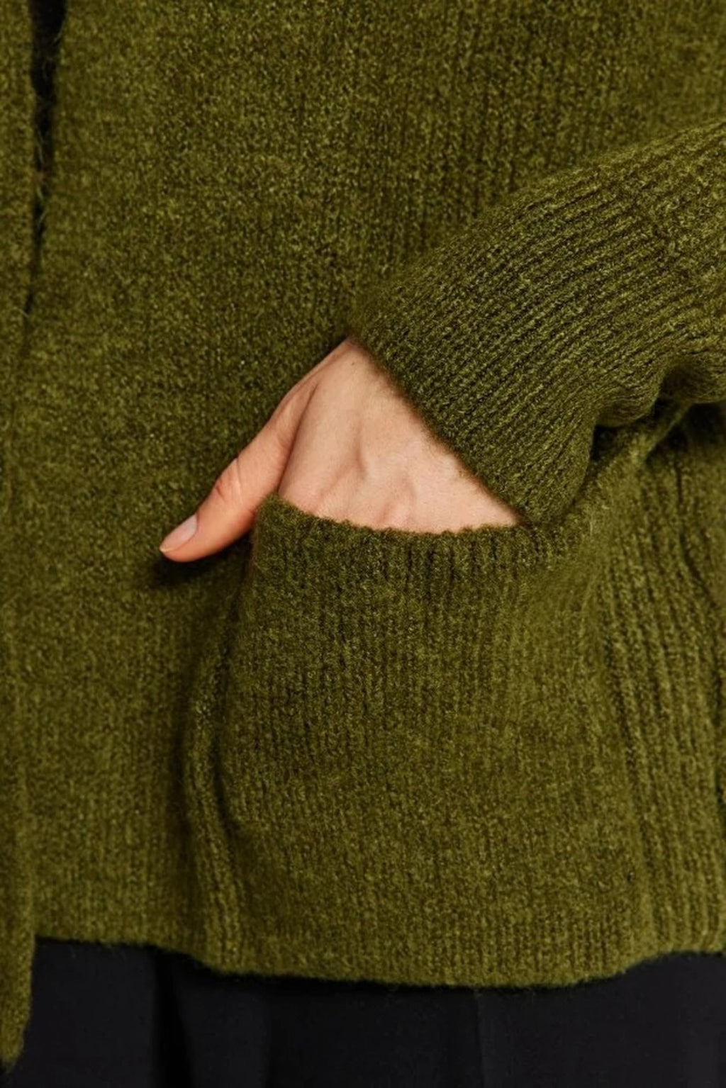 Soft Textured Pocket Detailed Knit Cardigan