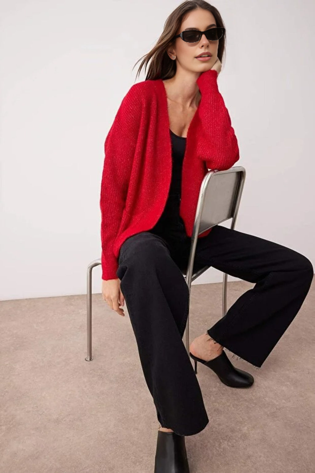 Soft Textured Pocket Detailed Knit Cardigan