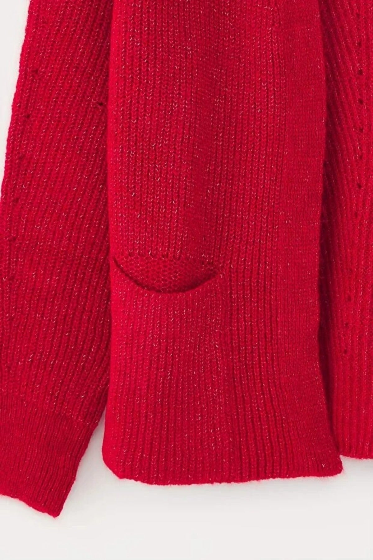 Soft Textured Pocket Detailed Knit Cardigan