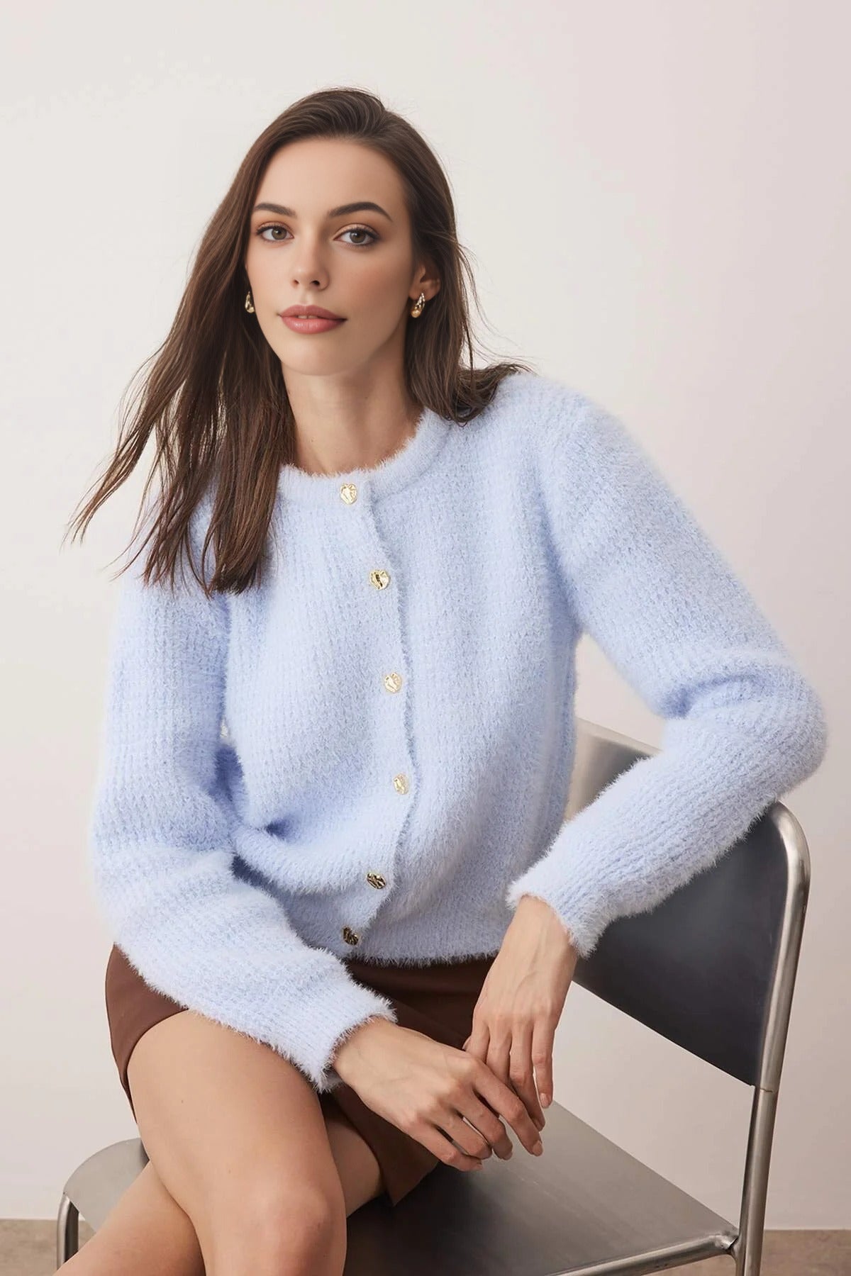 Beard Yarn Knit Cardigan