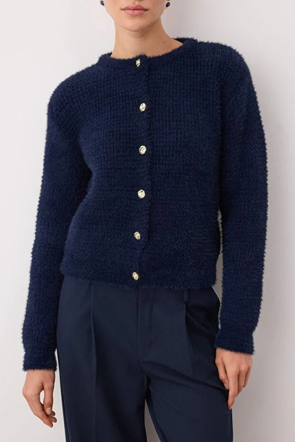 Beard Yarn Knit Cardigan