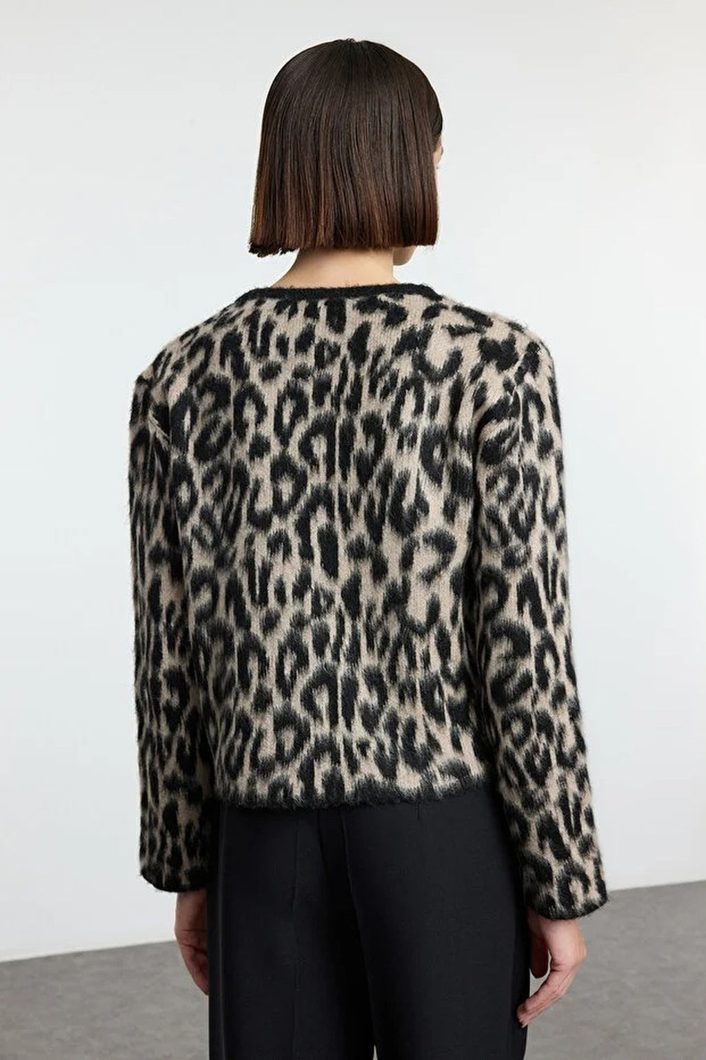 Leopard Print Knit Cardigan