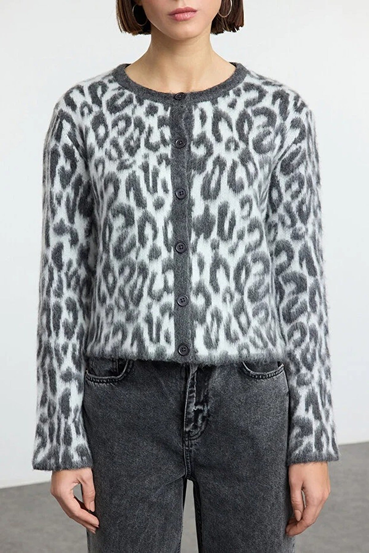 Leopard Print Knit Cardigan