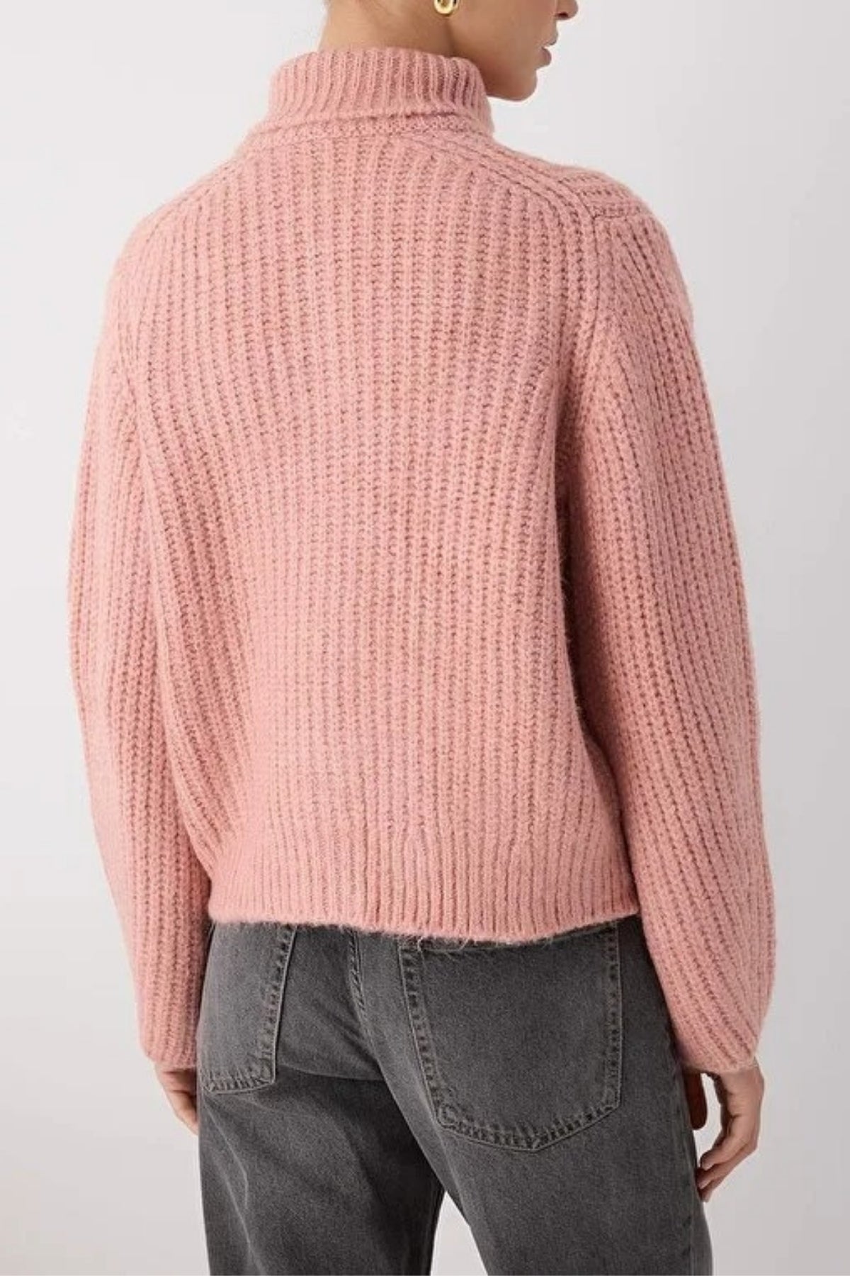 Soft-Textured Oversize Knit Cardigan with Zipper Detail