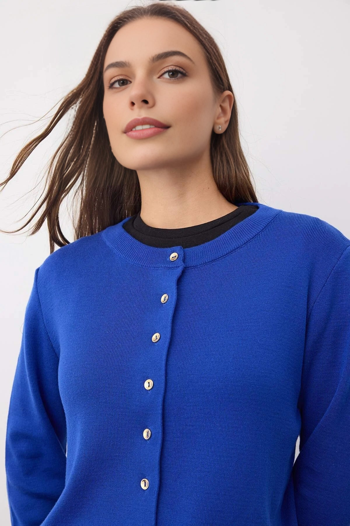 Basic Knit Cardigan with Button Details