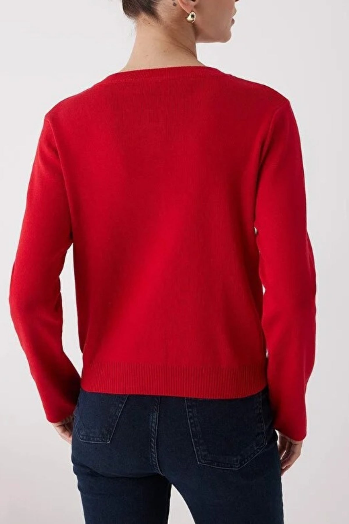 Basic Knit Cardigan with Button Details