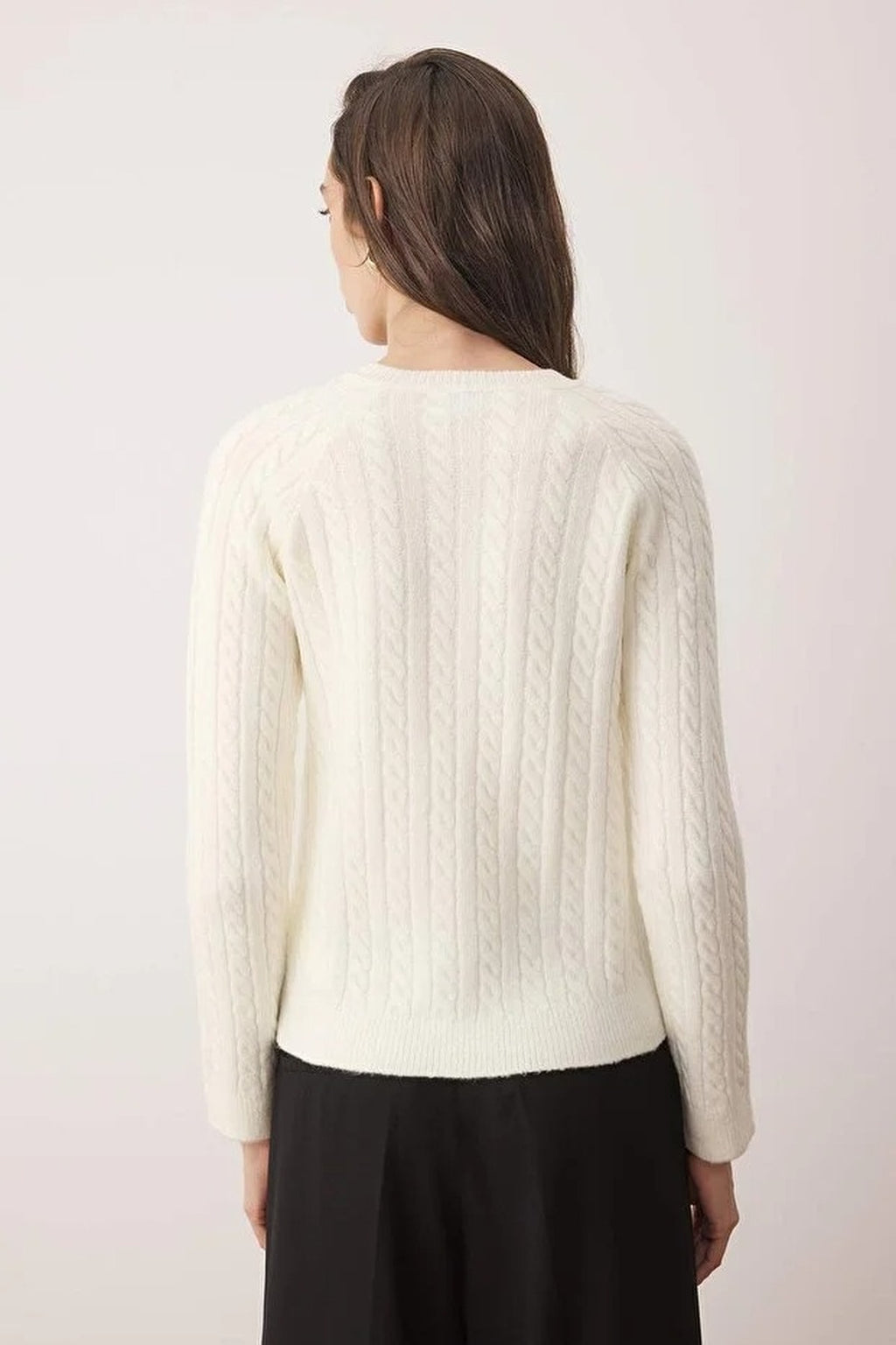 Soft-Textured Knit Cardigan with Ribbon Buttons Detail