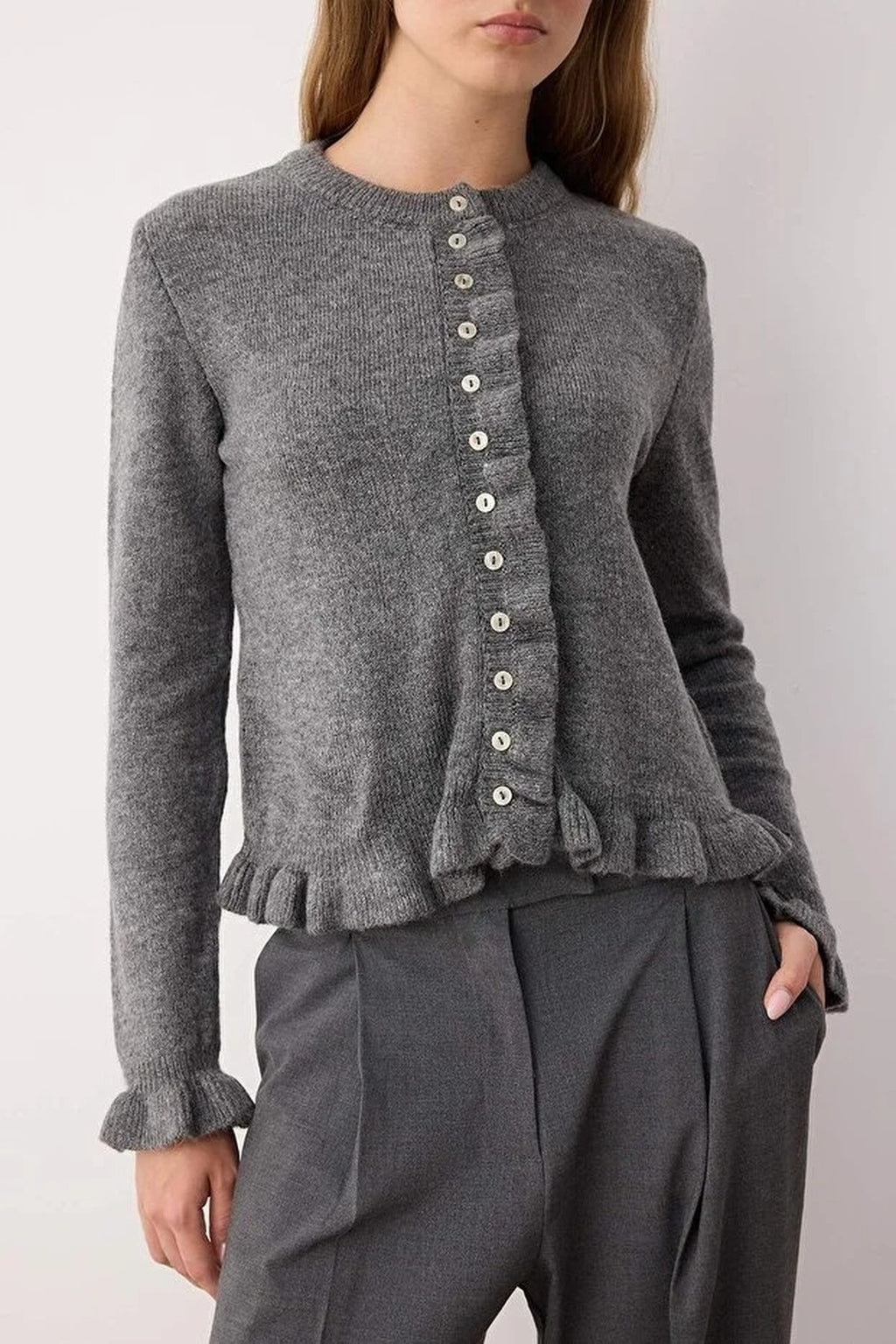 Soft Textured Knit Cardigan with Button Details