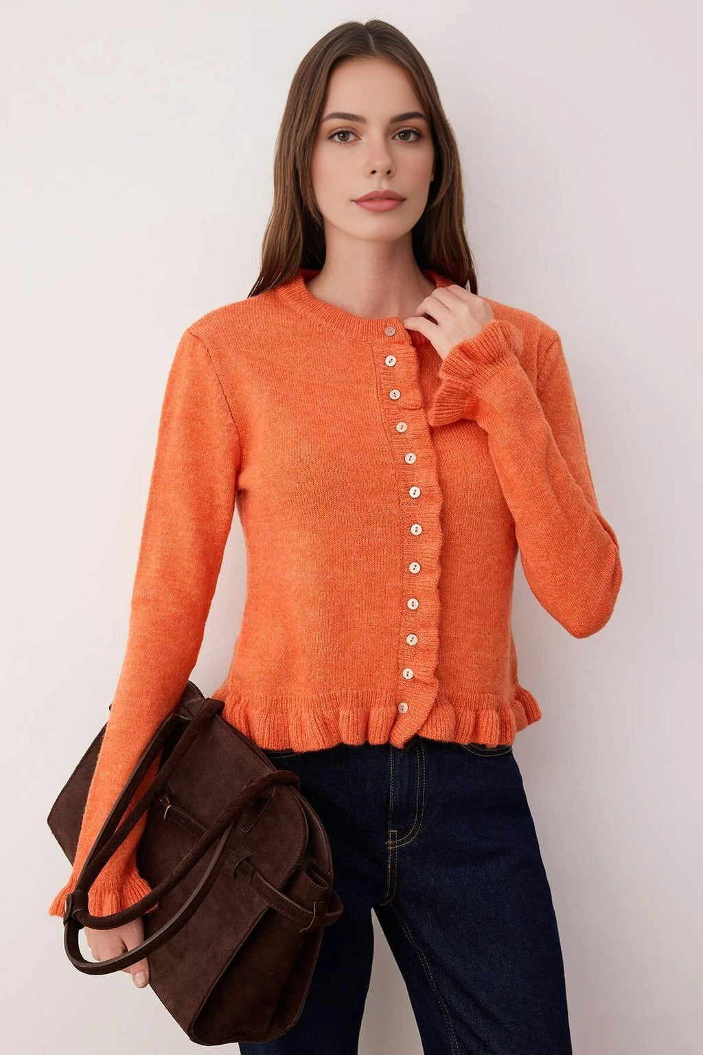 Soft Textured Knit Cardigan with Button Details