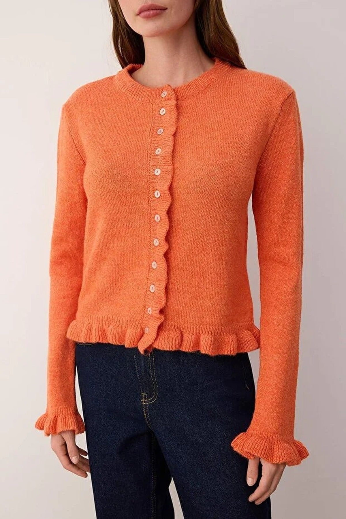 Soft Textured Knit Cardigan with Button Details