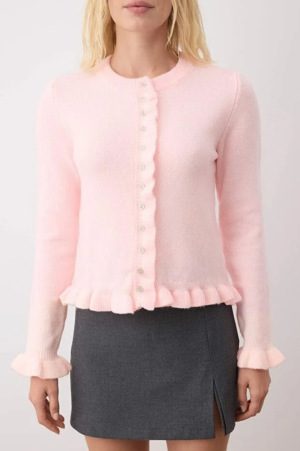 Soft Textured Knit Cardigan with Button Details