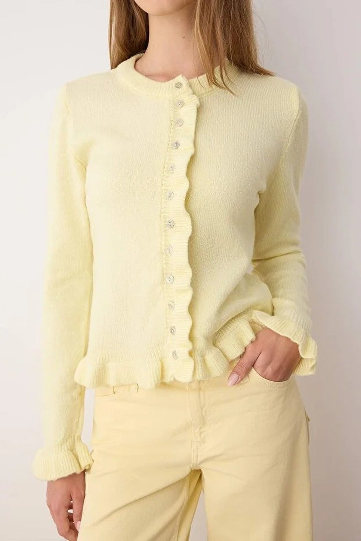 Soft Textured Knit Cardigan with Button Details