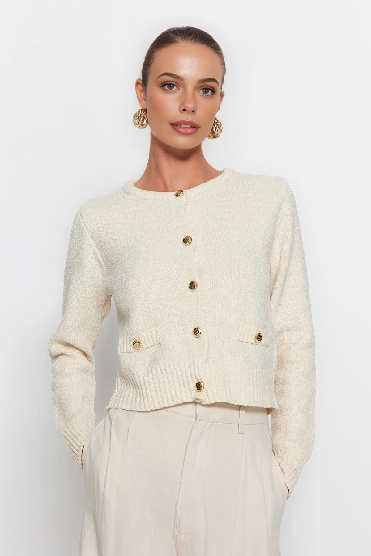 Knit Cardigan with Pocket Detail