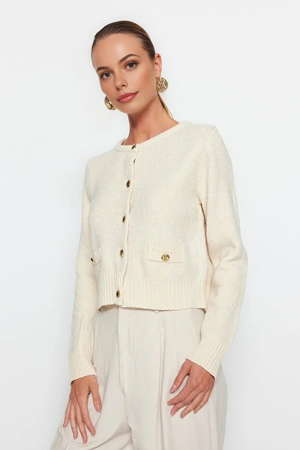 Knit Cardigan with Pocket Detail