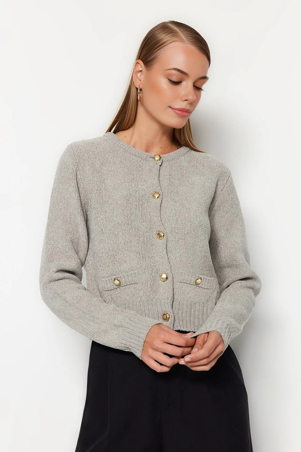 Knit Cardigan with Pocket Detail