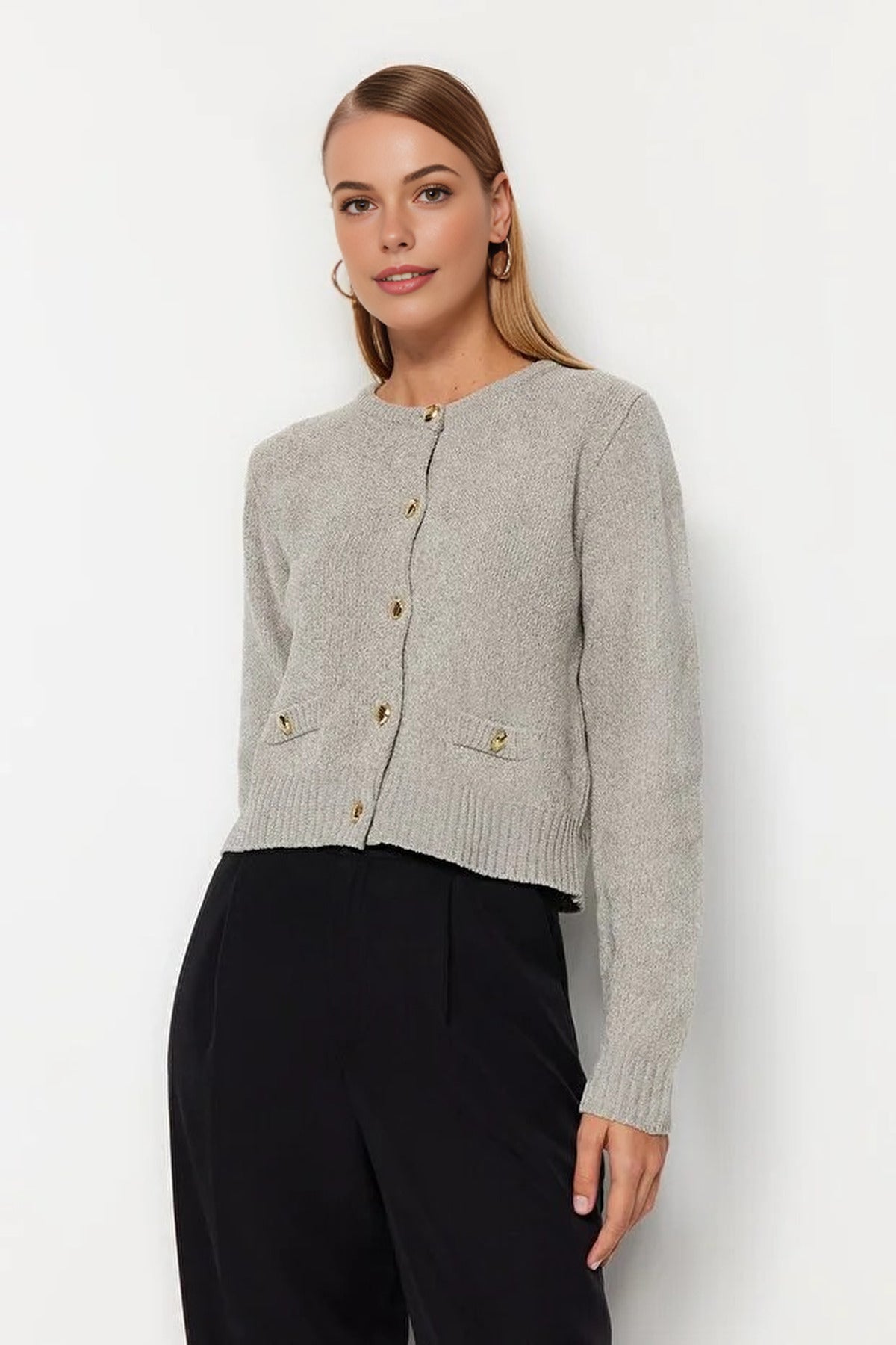 Knit Cardigan with Pocket Detail