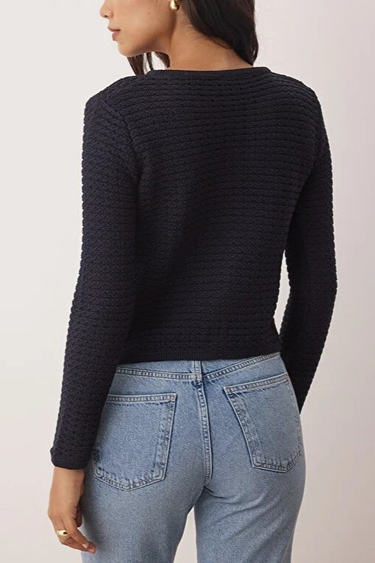 Textured Look Knit Cardigan