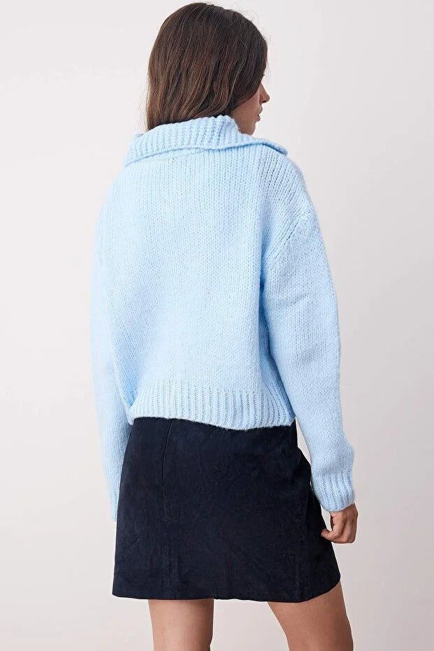 Oversize Crop Knit Cardigan