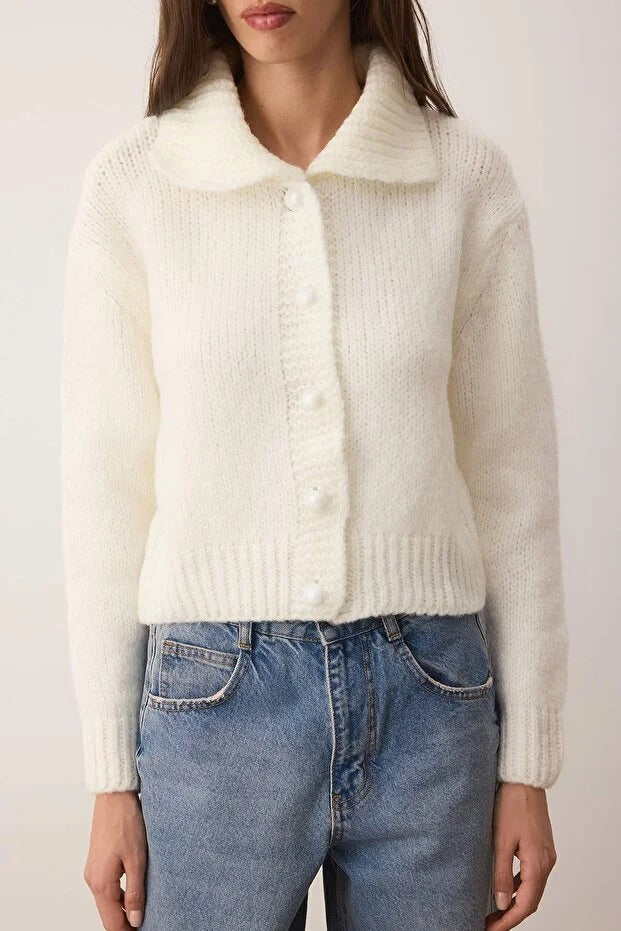 Oversize Crop Knit Cardigan