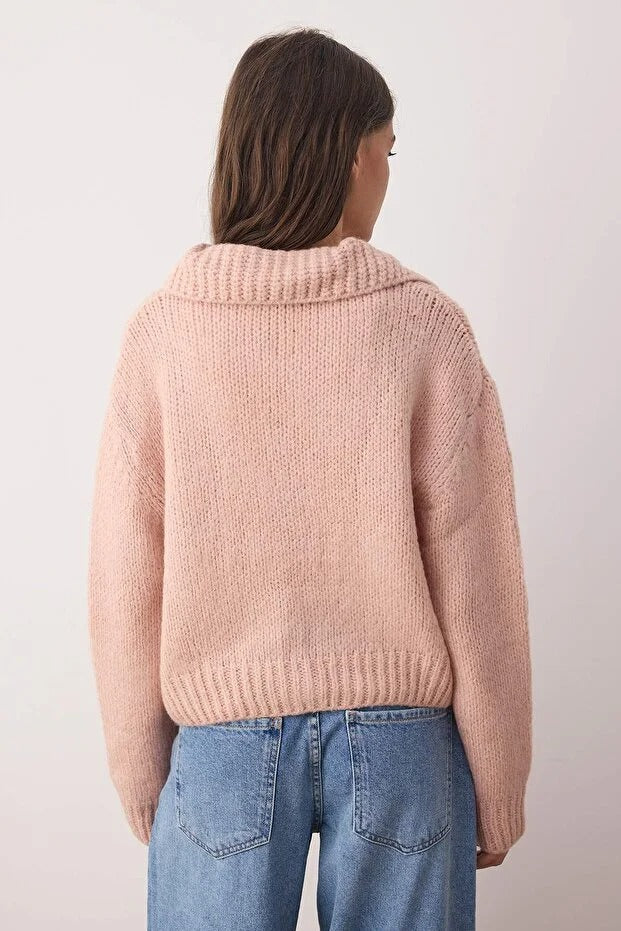 Oversize Crop Knit Cardigan