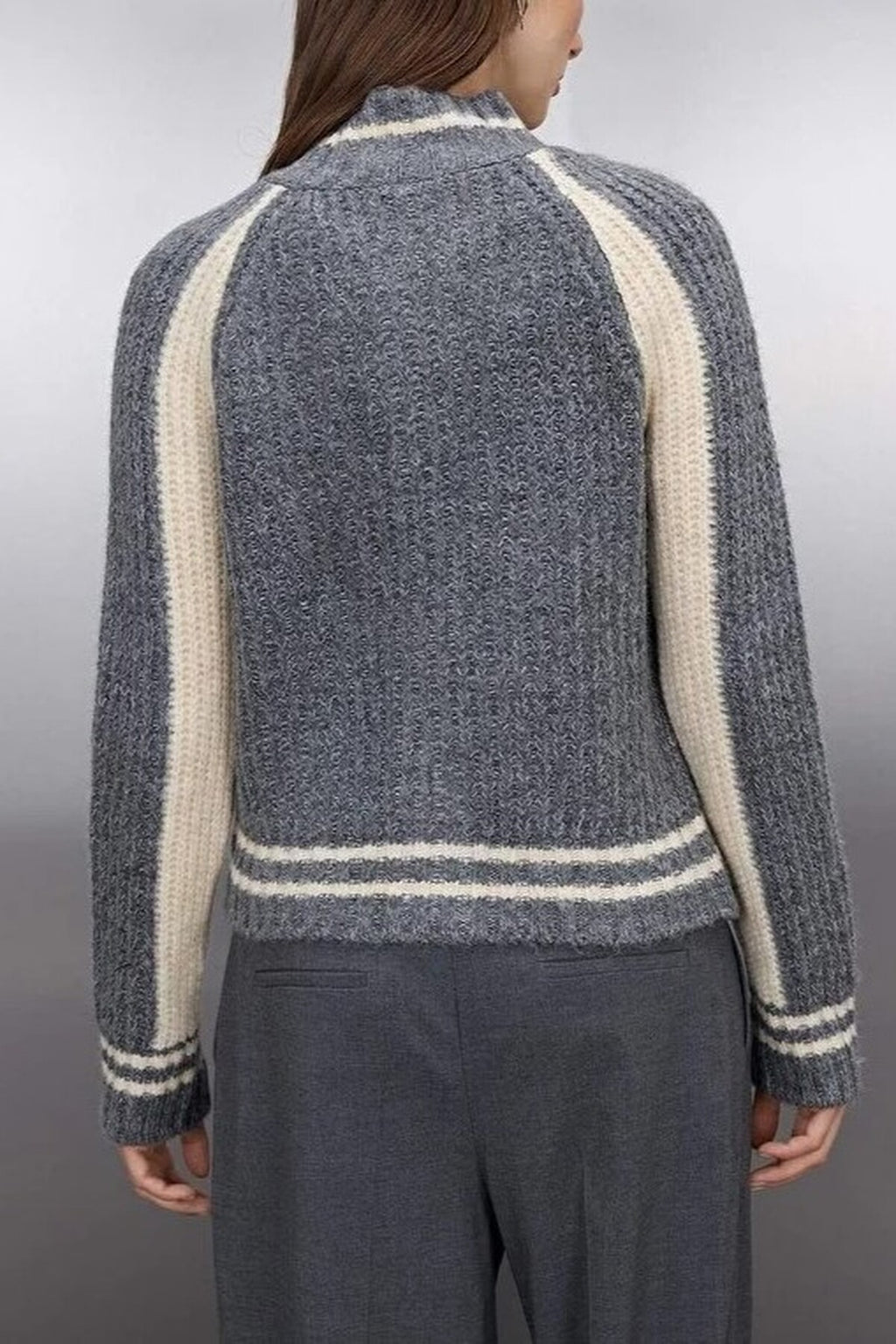 Soft Textured Knit Cardigan with Zipper Detail