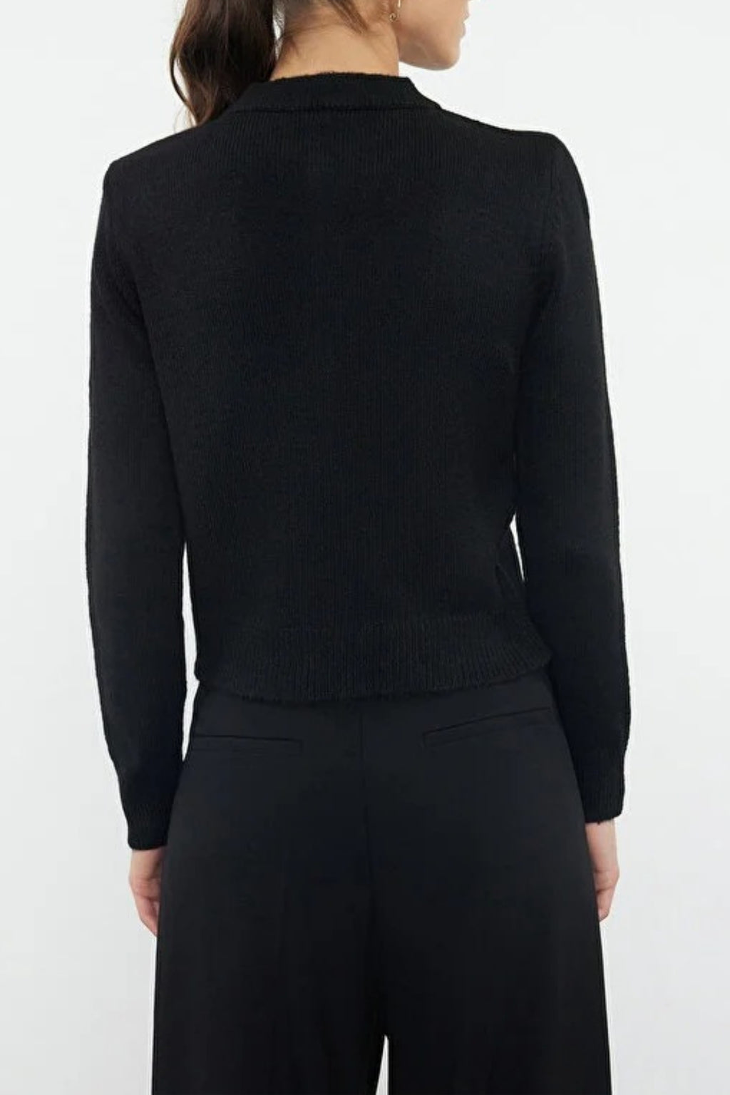 Soft-Textured Knit Cardigan with Jewelry Button Detail