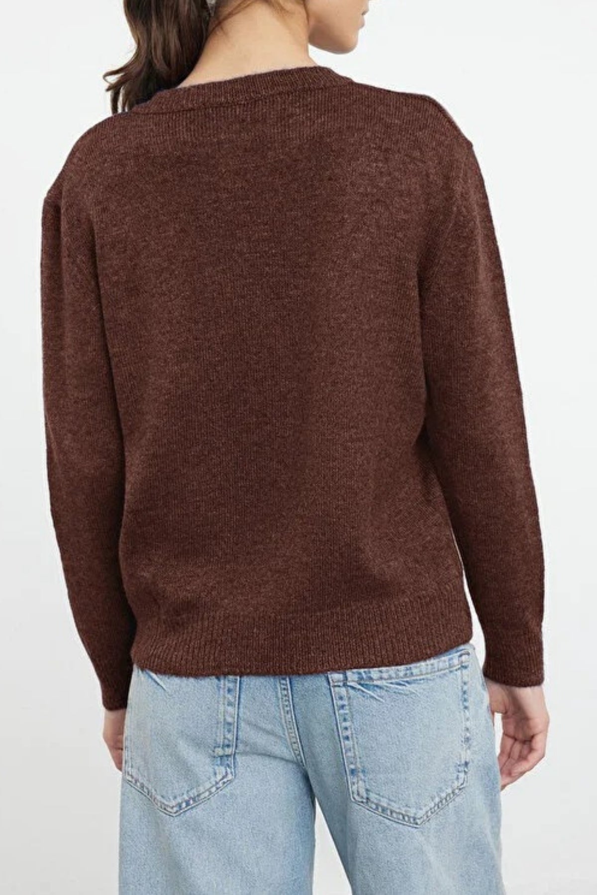 Soft-Textured Knit Cardigan with Jewelry Button Detail