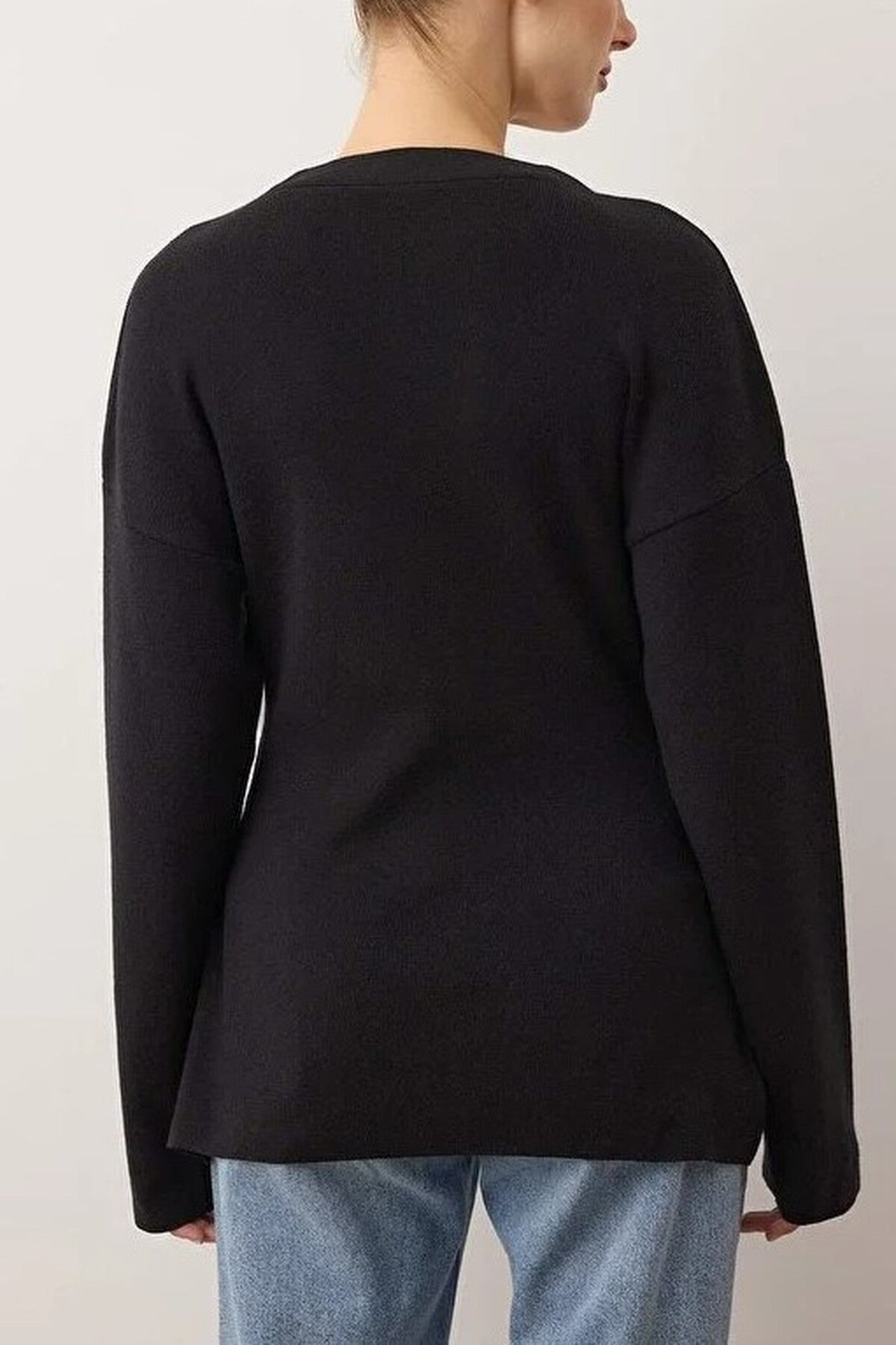 V-Neck Mercerized Look Premium Yarn Knit Cardigan