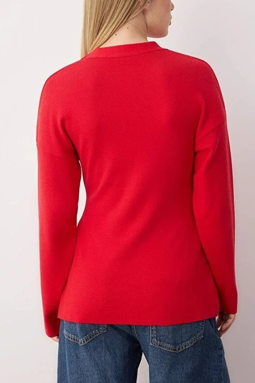 V-Neck Mercerized Look Premium Yarn Knit Cardigan