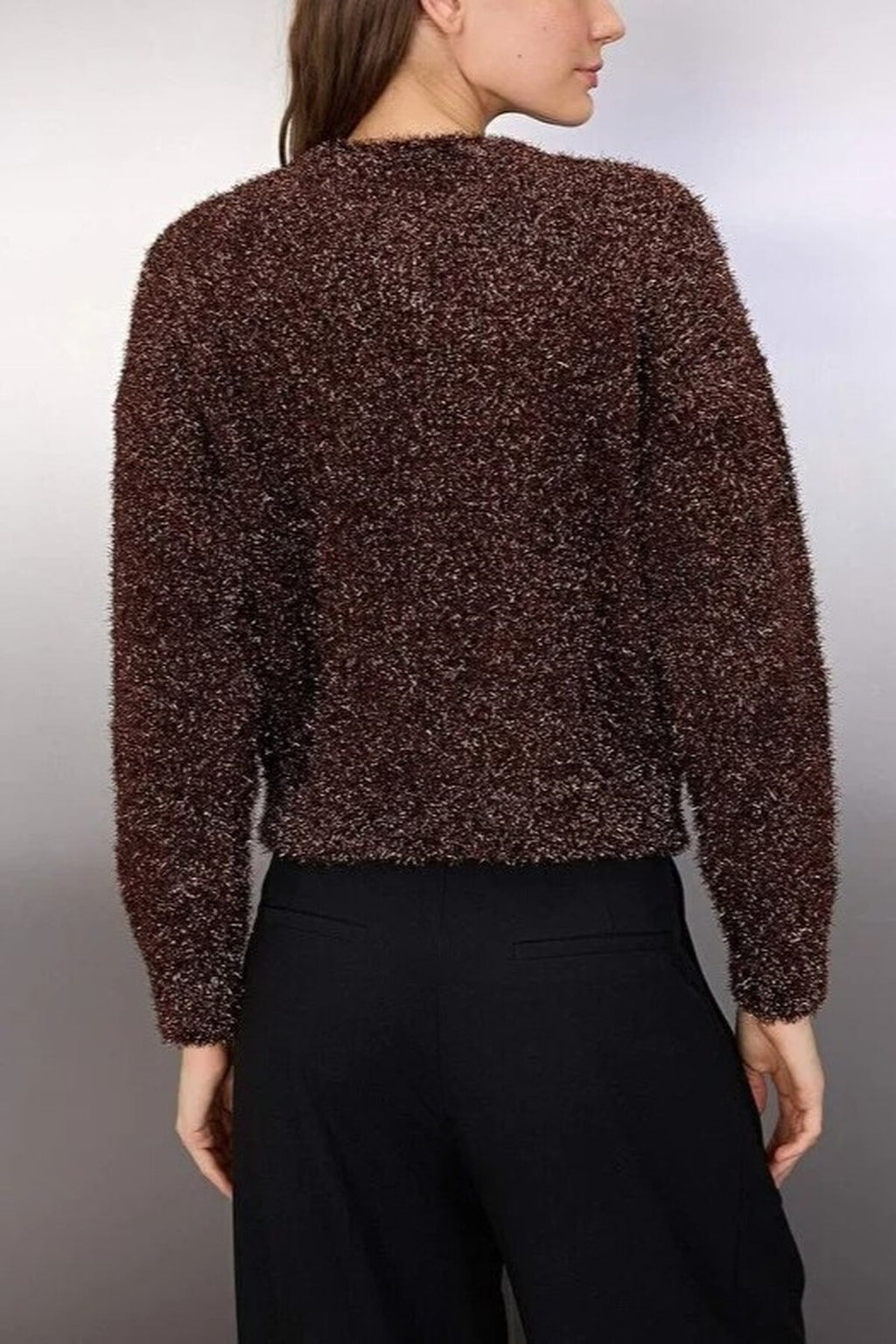 Glittery Beard Yarn Knit Cardigan