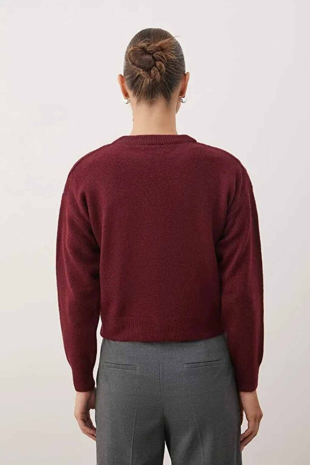 Soft Textured Floral Patterned Knit Cardigan