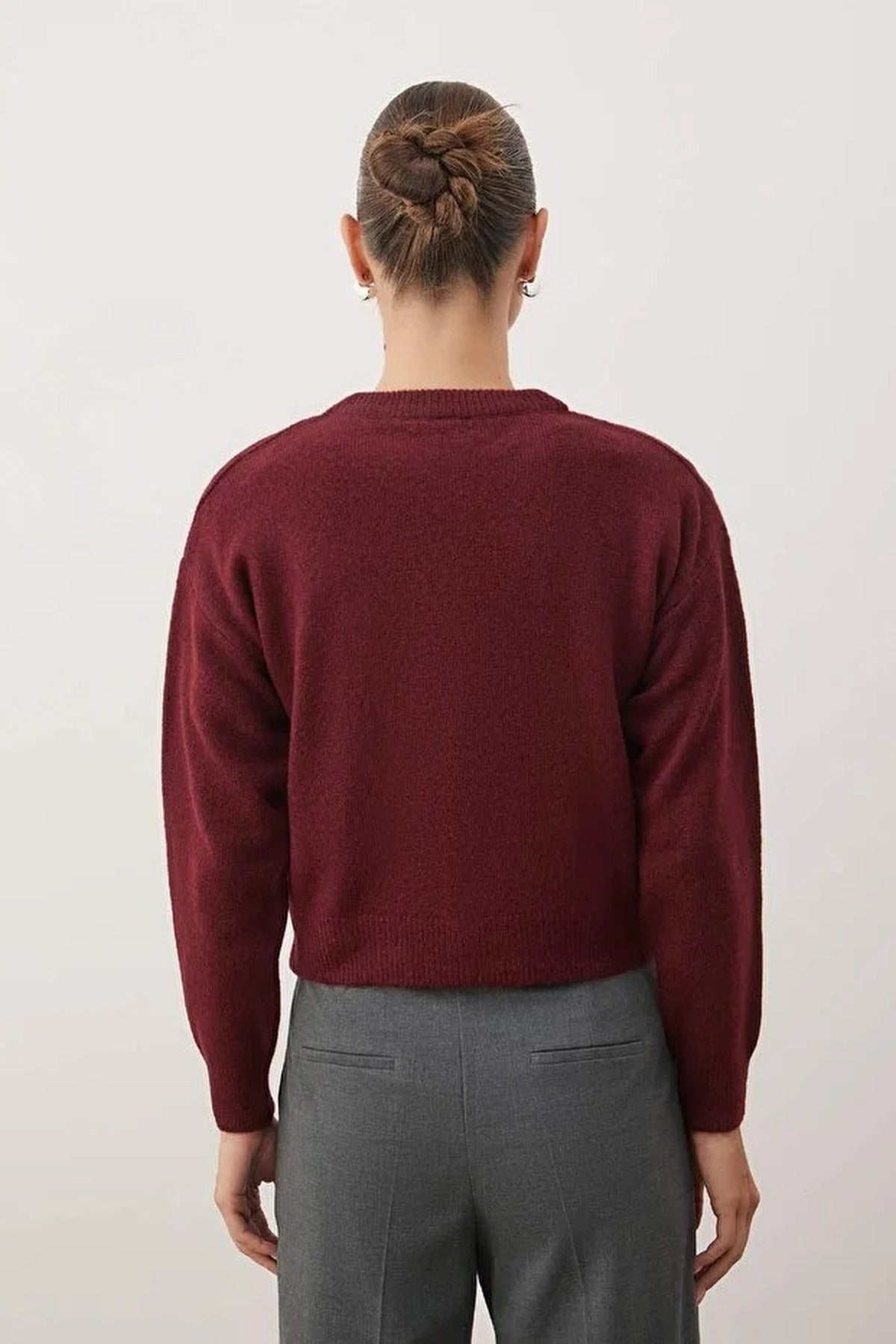 Soft Textured Floral Patterned Knit Cardigan