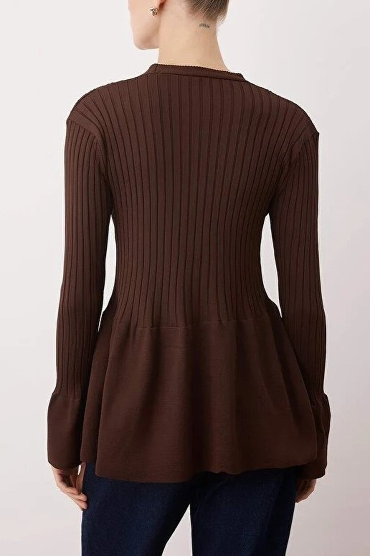 Peplum Detailed Knit Cardigan