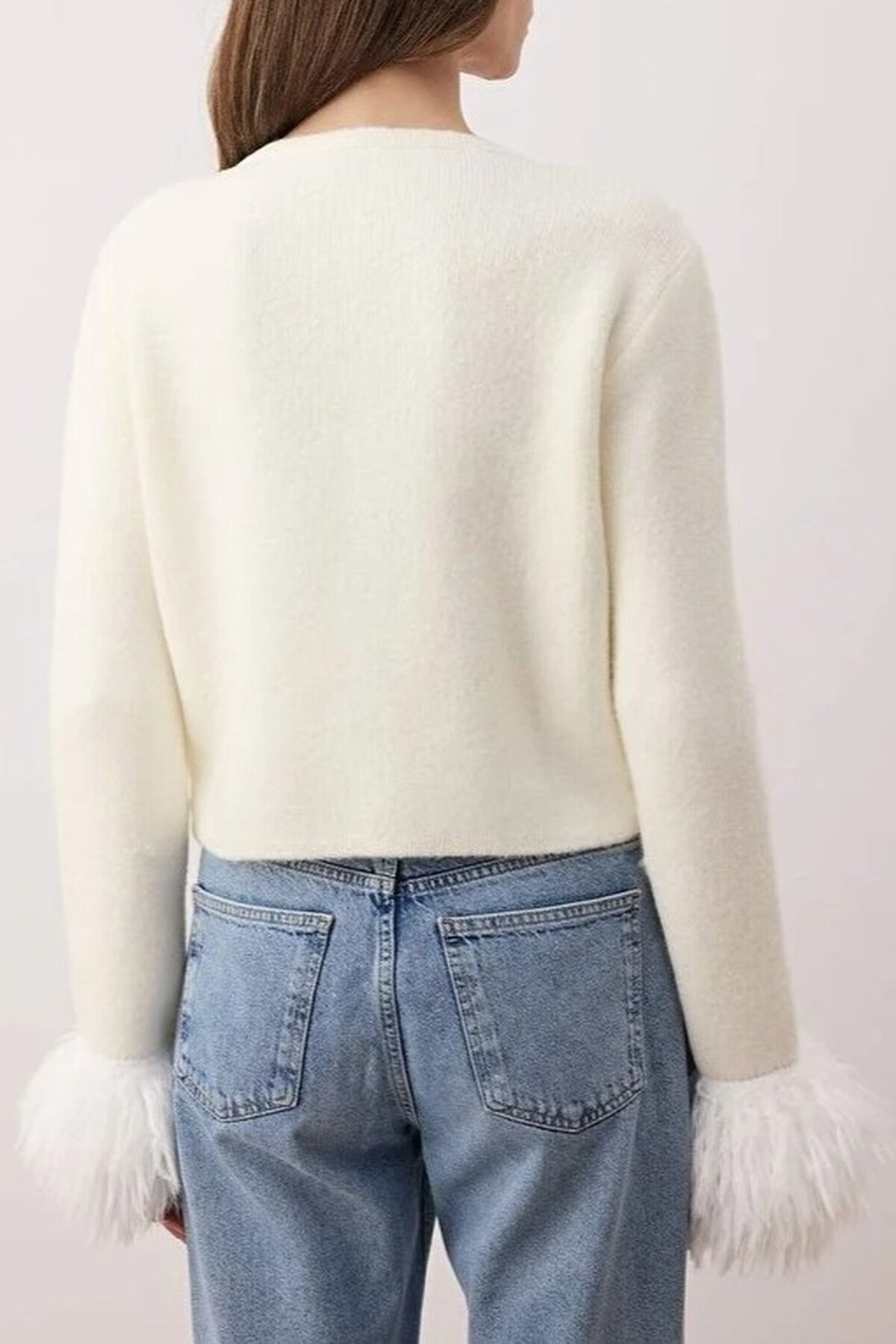 Knit Cardigan with Ribbed and Button Details