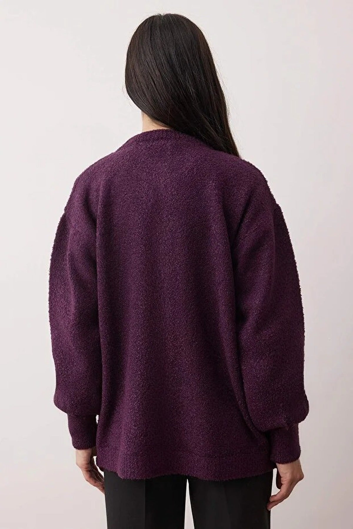 Bouclé Soft Fabric Knit Cardigan