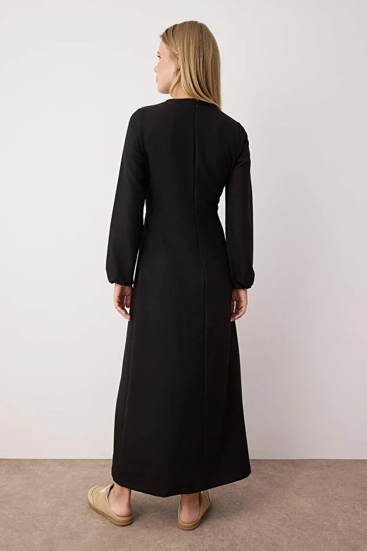 Tie Waist Long Sleeve Maxi Dress