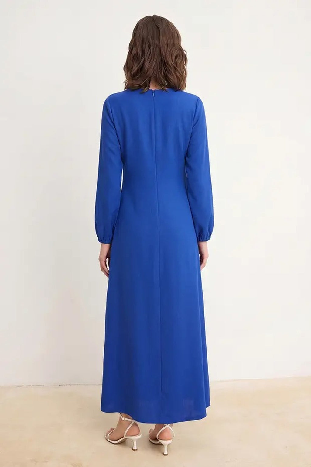 Tie Waist Long Sleeve Maxi Dress