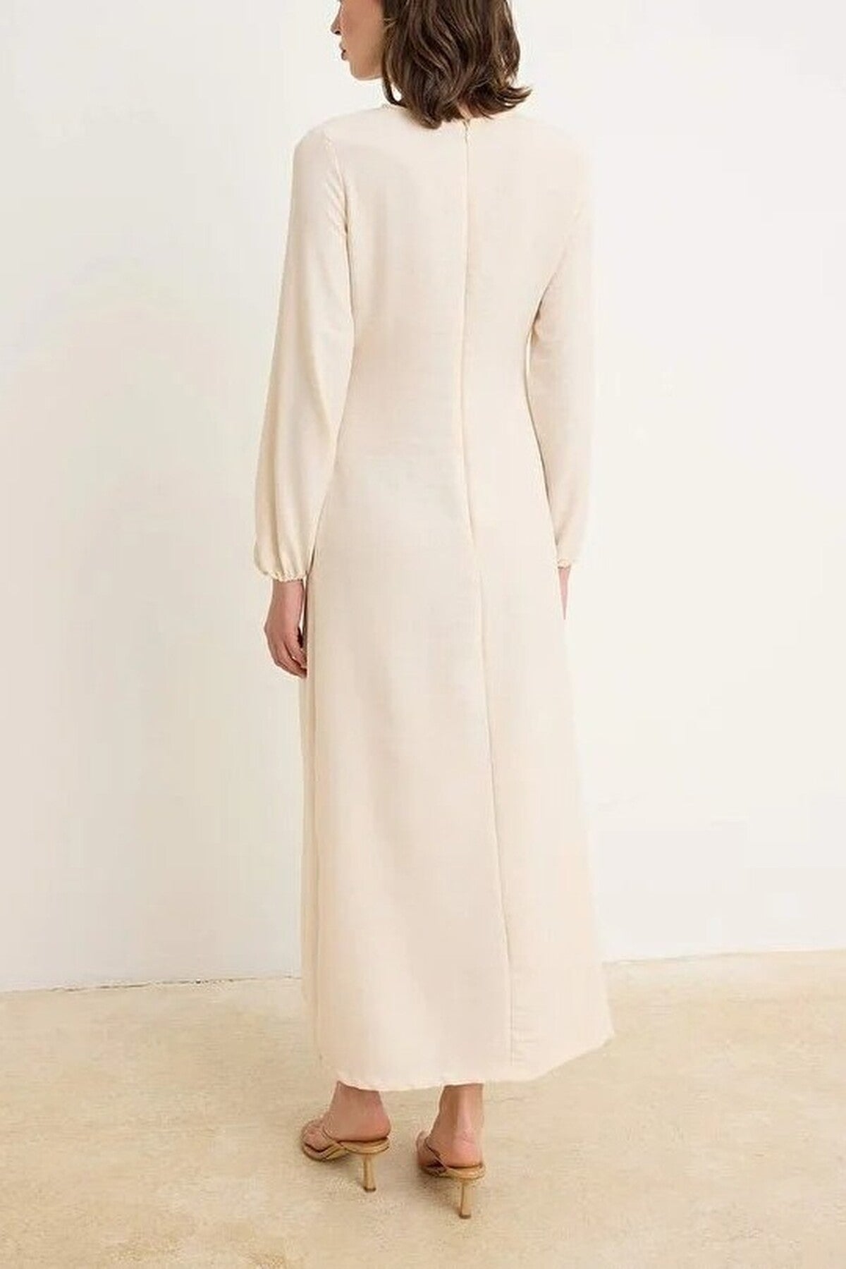 Tie Waist Long Sleeve Maxi Dress