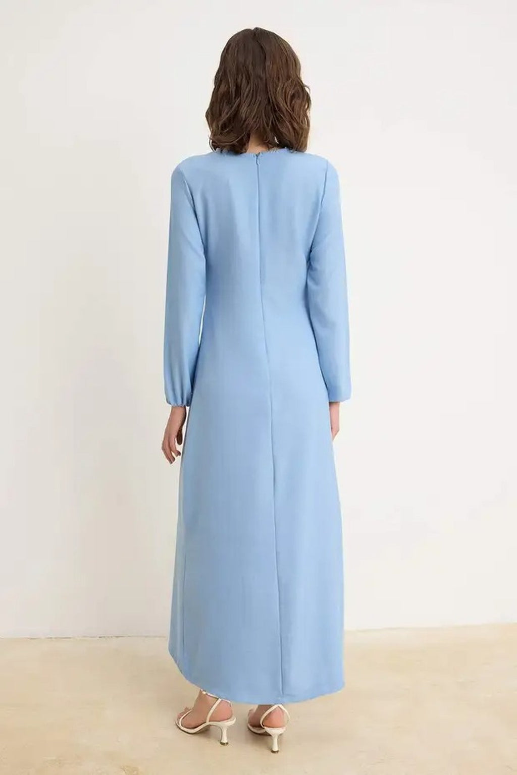 Tie Waist Long Sleeve Maxi Dress